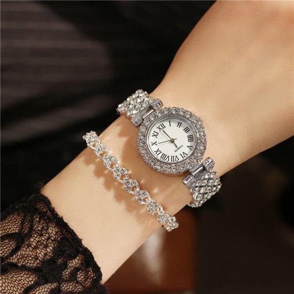 Women’s Luxury Diamond Watch and Bracelet Set - Picture 5 of 8